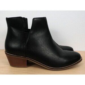 Cole Haan Women's 9.5 Black Abbot Leather Pull-On Chelsea Booties Boots